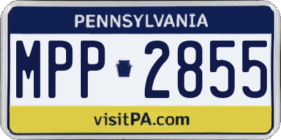 PA license plate MPP2855