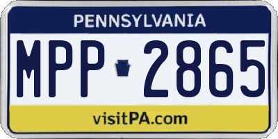 PA license plate MPP2865