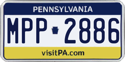 PA license plate MPP2886
