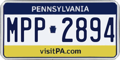 PA license plate MPP2894