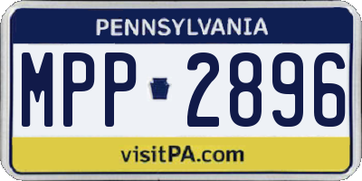 PA license plate MPP2896