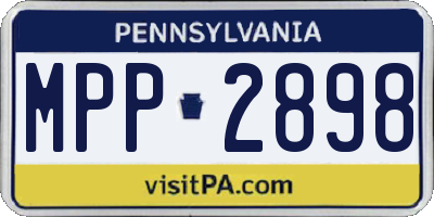 PA license plate MPP2898