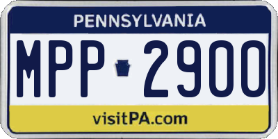 PA license plate MPP2900