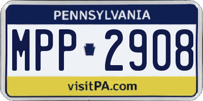 PA license plate MPP2908