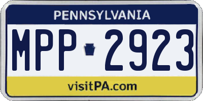 PA license plate MPP2923