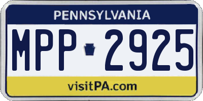 PA license plate MPP2925