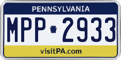 PA license plate MPP2933