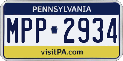 PA license plate MPP2934