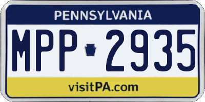 PA license plate MPP2935