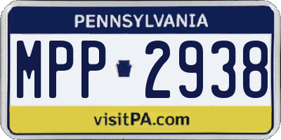 PA license plate MPP2938