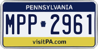 PA license plate MPP2961