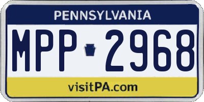 PA license plate MPP2968