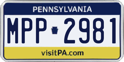 PA license plate MPP2981
