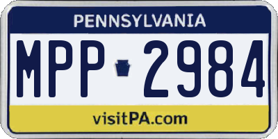 PA license plate MPP2984