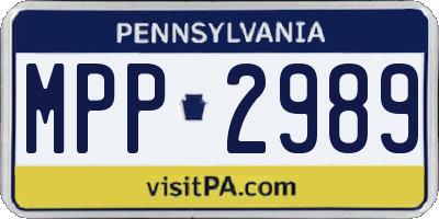 PA license plate MPP2989