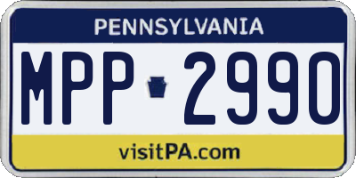 PA license plate MPP2990