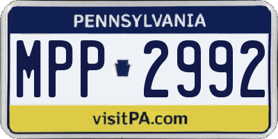 PA license plate MPP2992