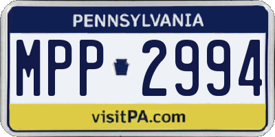 PA license plate MPP2994