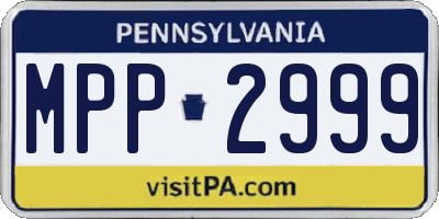 PA license plate MPP2999
