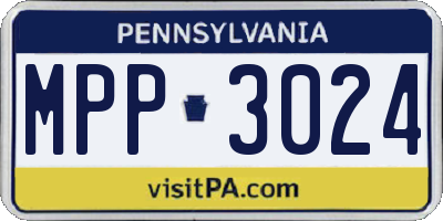 PA license plate MPP3024