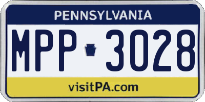 PA license plate MPP3028