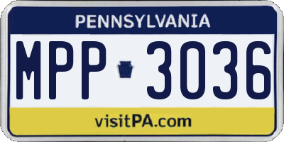 PA license plate MPP3036