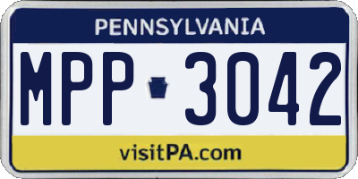 PA license plate MPP3042