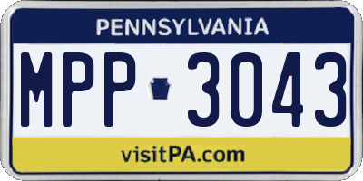 PA license plate MPP3043