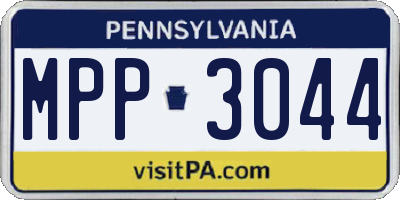PA license plate MPP3044