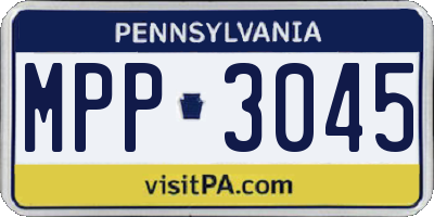 PA license plate MPP3045