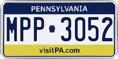 PA license plate MPP3052