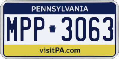 PA license plate MPP3063
