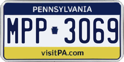 PA license plate MPP3069