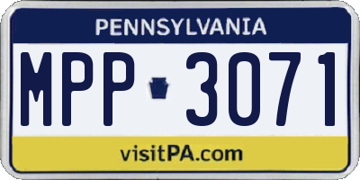 PA license plate MPP3071