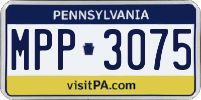 PA license plate MPP3075