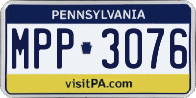 PA license plate MPP3076