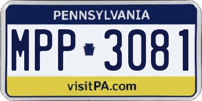 PA license plate MPP3081
