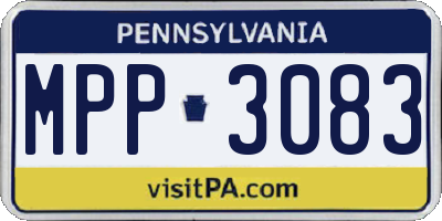 PA license plate MPP3083