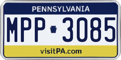 PA license plate MPP3085
