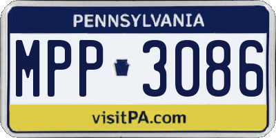 PA license plate MPP3086