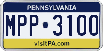 PA license plate MPP3100