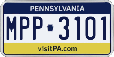 PA license plate MPP3101