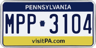 PA license plate MPP3104