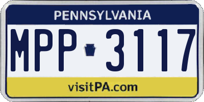 PA license plate MPP3117