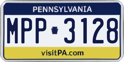 PA license plate MPP3128