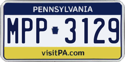 PA license plate MPP3129