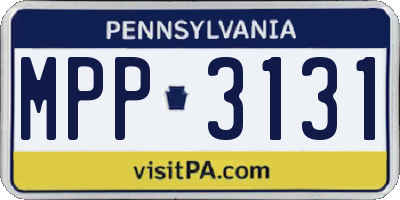 PA license plate MPP3131