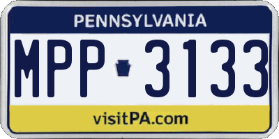 PA license plate MPP3133