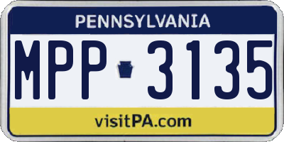 PA license plate MPP3135
