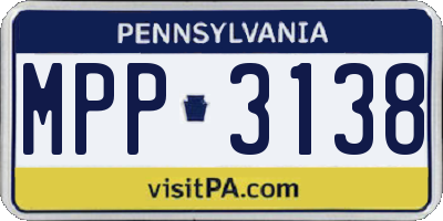 PA license plate MPP3138